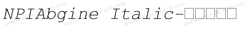 NPIAbgine Italic字体转换
